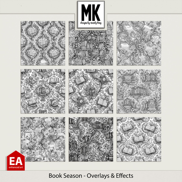 Book Season - Overlays & Effects Digital Art - Digital Scrapbooking Kits