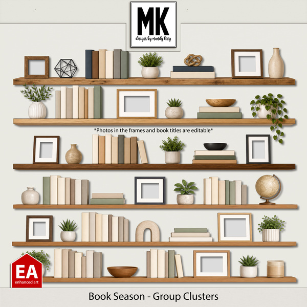 Book Season - Group Clusters Digital Art - Digital Scrapbooking Kits