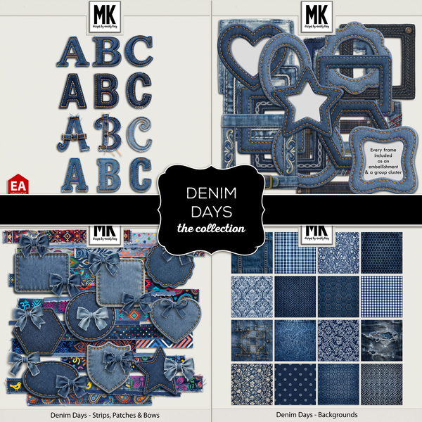 Denim Days - The Collection Digital Art - Digital Scrapbooking Kits