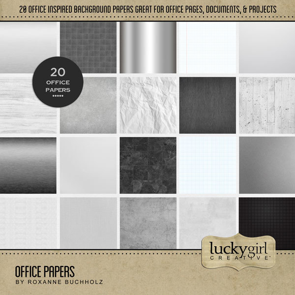 Office Papers Digital Art - Digital Scrapbooking Kits