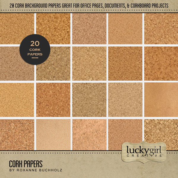 Cork Papers Digital Art - Digital Scrapbooking Kits