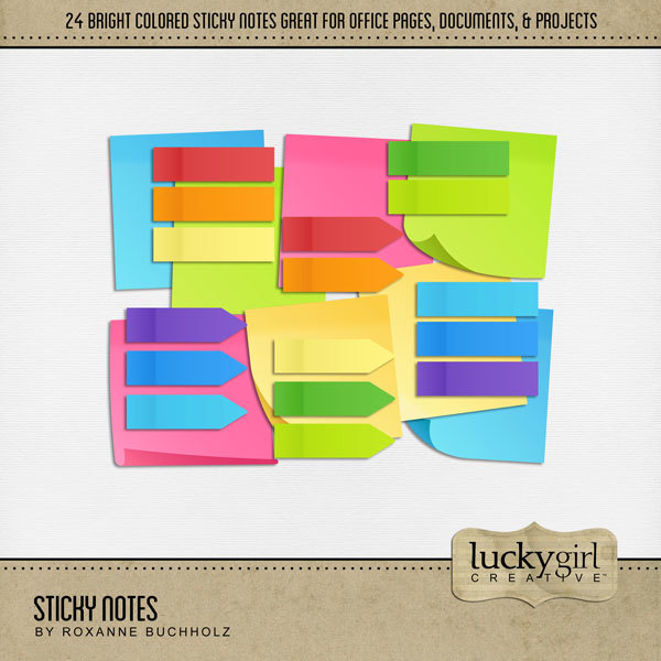Sticky Notes Digital Art - Digital Scrapbooking Kits