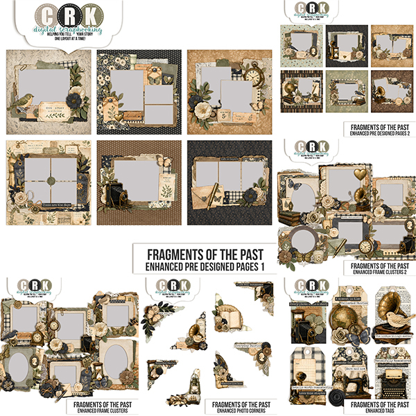 Fragments of the Past Enhanced Bundle Digital Art - Digital Scrapbooking Kits