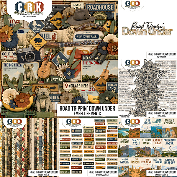 Road Trippin' Down Under - Bundle 1 Digital Art - Digital Scrapbooking Kits