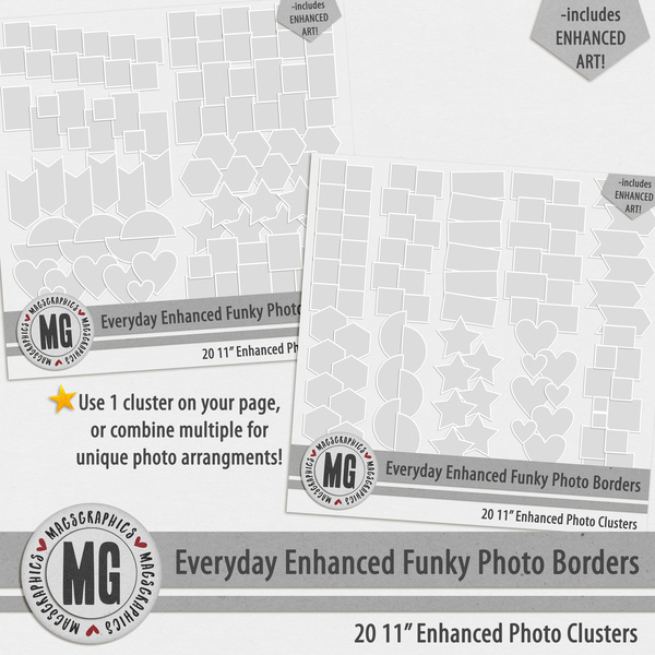 Everyday Enhanced Funky Photo Borders Digital Art - Digital Scrapbooking Kits