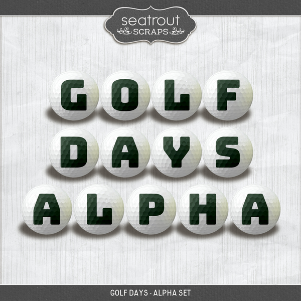 Golf Days - Alpha Set Digital Art - Digital Scrapbooking Kits