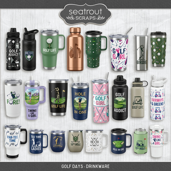 Golf Days - Drinkware Digital Art - Digital Scrapbooking Kits