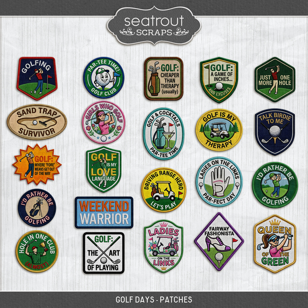 Golf Days - Patches Digital Art - Digital Scrapbooking Kits