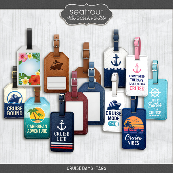 Cruise Days - Tags Digital Art - Digital Scrapbooking Kits