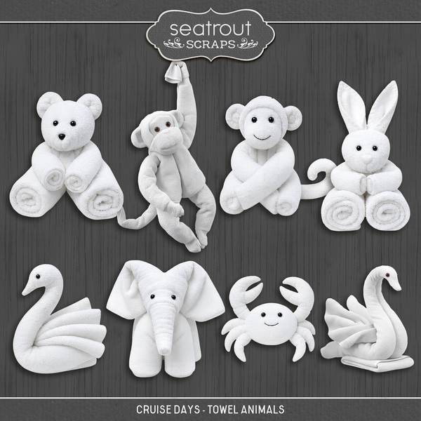 Cruise Days - Towel Animals Digital Art - Digital Scrapbooking Kits