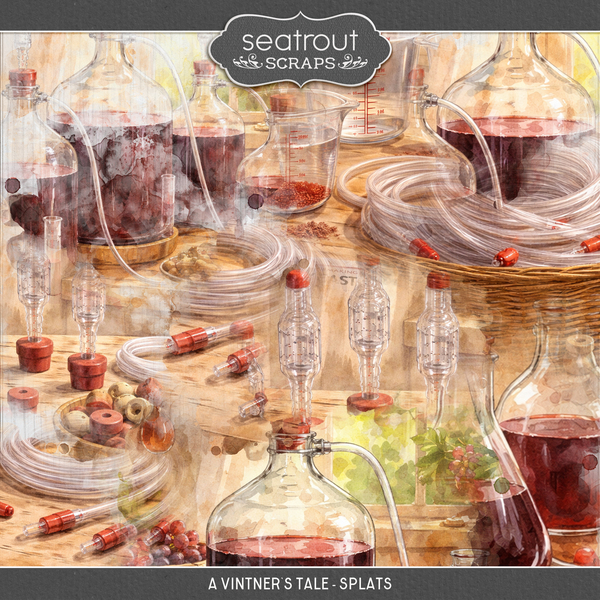 A Vintner's Tale - Splats Digital Art - Digital Scrapbooking Kits