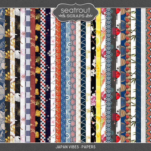 Japan Vibes - Papers Digital Art - Digital Scrapbooking Kits