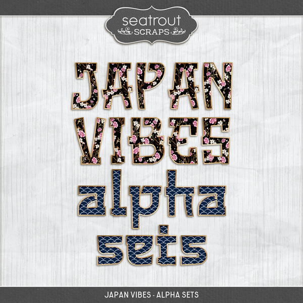 Japan Vibes - Alpha Sets Digital Art - Digital Scrapbooking Kits