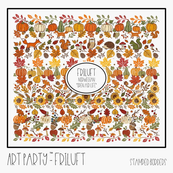 Friluft - Stamped Borders Digital Art - Digital Scrapbooking Kits