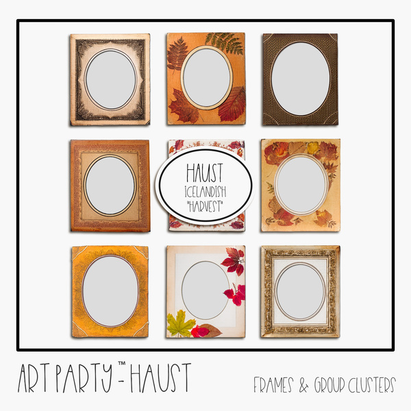Haust - Frames & Group Clusters Digital Art - Digital Scrapbooking Kits