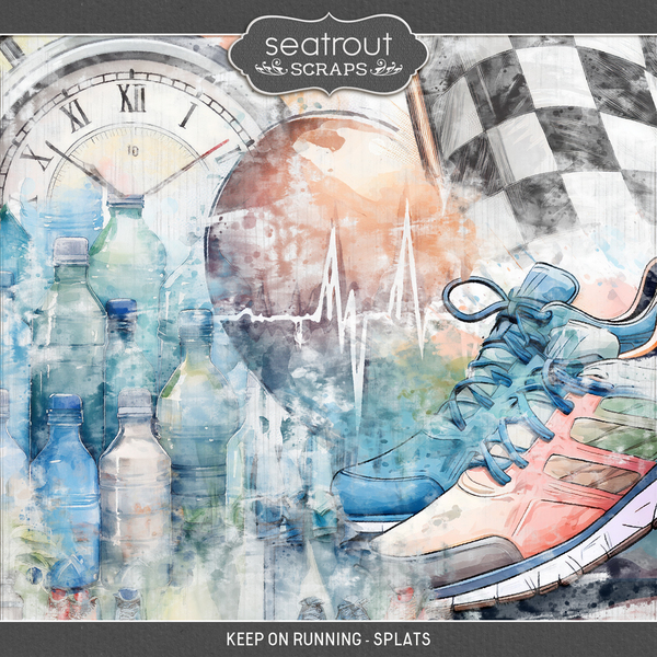 Keep On Running - Splats Digital Art - Digital Scrapbooking Kits