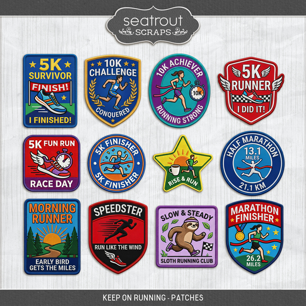 Keep On Running - Patches Digital Art - Digital Scrapbooking Kits