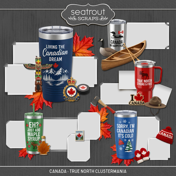 Canada - True North ClusterMania Digital Art - Digital Scrapbooking Kits