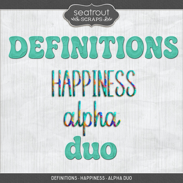 Definitions - Happiness - Alpha Duo Digital Art - Digital Scrapbooking Kits