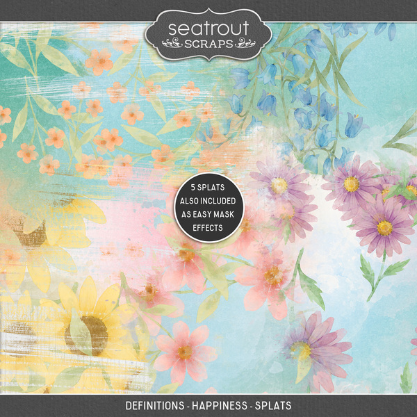 Definitions - Happiness - Splats Digital Art - Digital Scrapbooking Kits