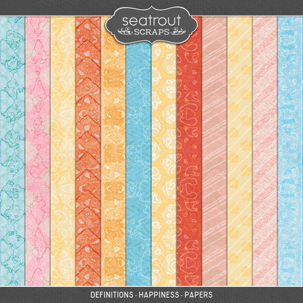Definitions - Happiness - Papers Digital Art - Digital Scrapbooking Kits