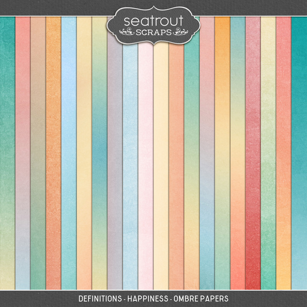 Definitions - Happiness - Ombre Papers Digital Art - Digital Scrapbooking Kits