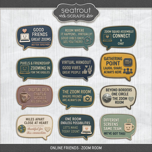 Online Friends - Zoom Room Digital Art - Digital Scrapbooking Kits