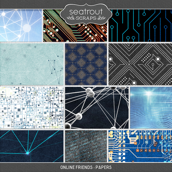 Online Friends - Papers Digital Art - Digital Scrapbooking Kits