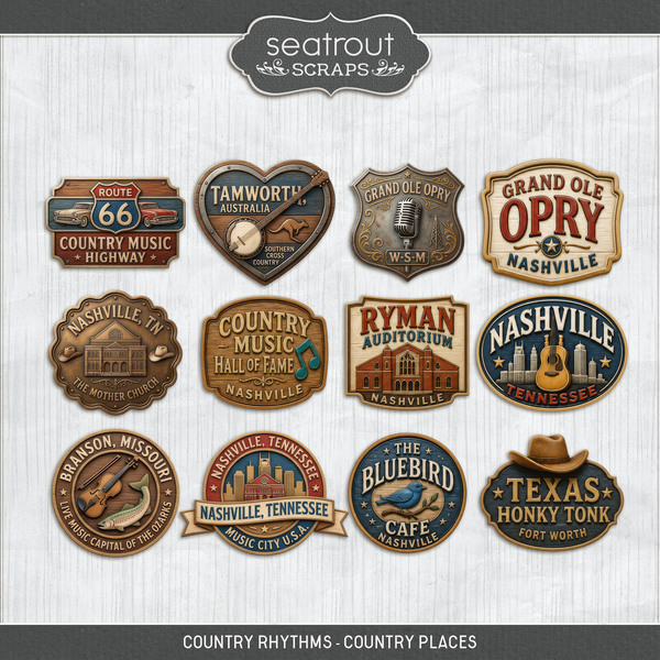 Country Rhythms - Country Places Digital Art - Digital Scrapbooking Kits