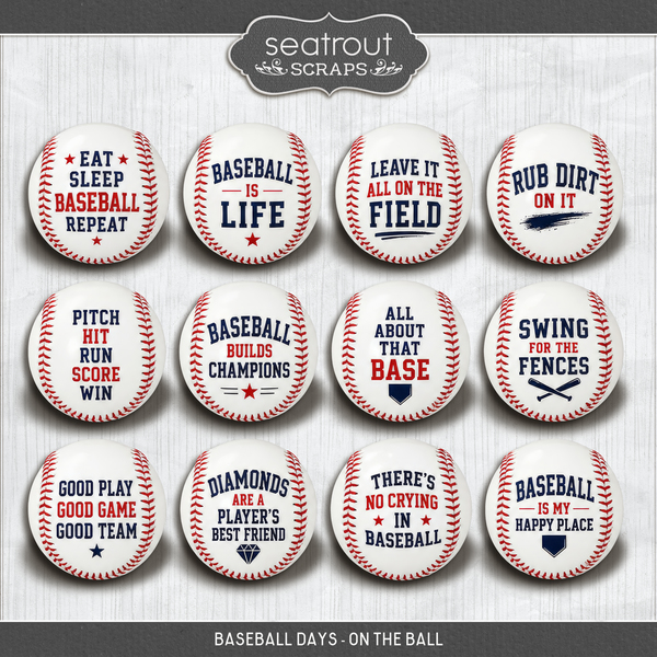 Baseball Days - On the Ball Digital Art - Digital Scrapbooking Kits
