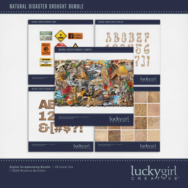 Natural Disaster Drought Bundle Digital Art - Digital Scrapbooking Kits