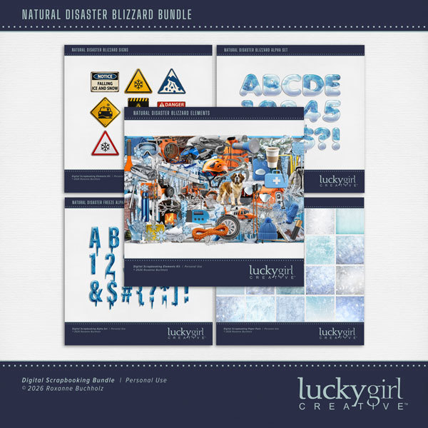 Natural Disaster Blizzard Bundle Digital Art - Digital Scrapbooking Kits