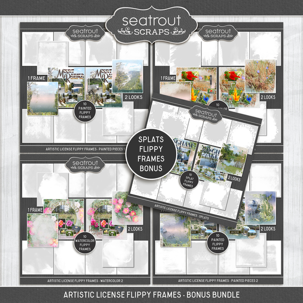Artistic License Flippy Frames Bonus Bundle Digital Art - Digital Scrapbooking Kits