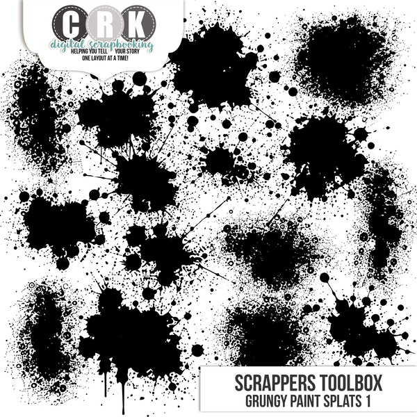 Grungy Paint Splats 1 Digital Art - Digital Scrapbooking Kits