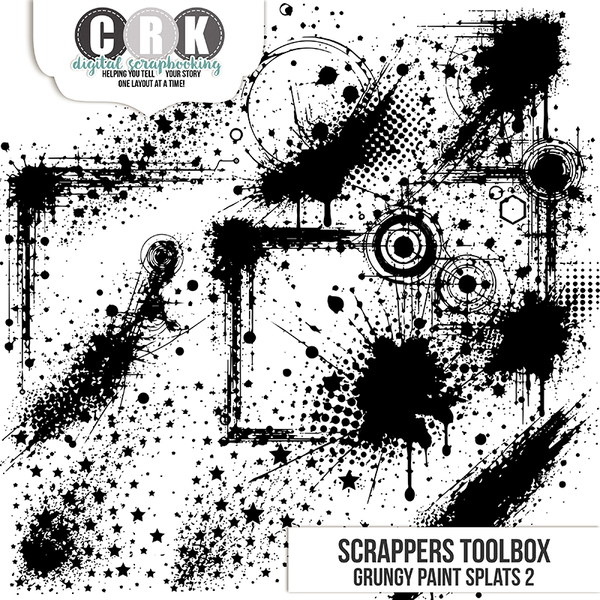 Grungy Paint Splats 2 Digital Art - Digital Scrapbooking Kits