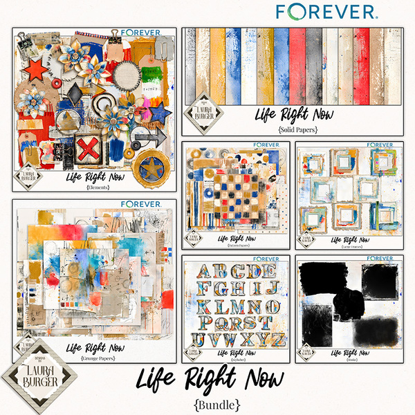 Life Right Now Bundle Digital Art - Digital Scrapbooking Kits