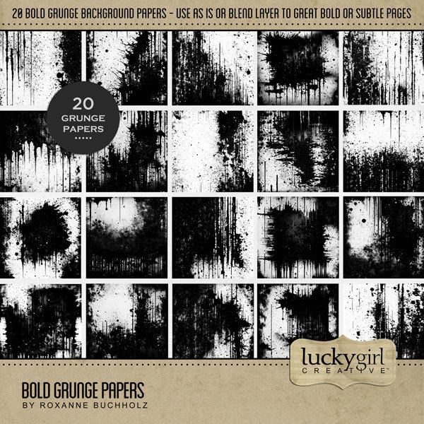 Bold Grunge Papers Digital Art - Digital Scrapbooking Kits
