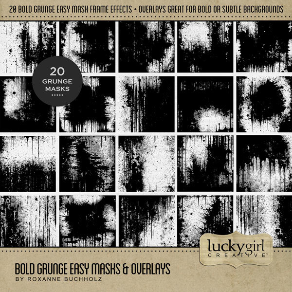 Bold Grunge Easy Masks & Overlays Digital Art - Digital Scrapbooking Kits