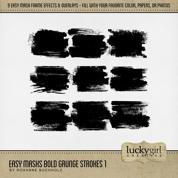 Easy Masks Bold Grunge Strokes 1 Digital Art - Digital Scrapbooking Kits