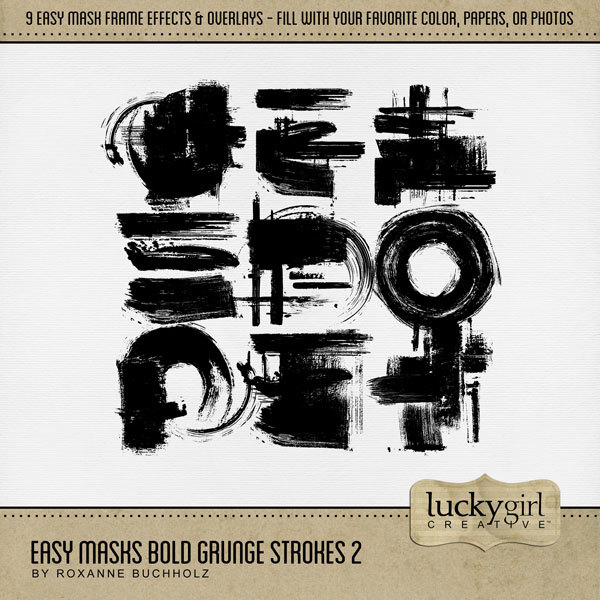 Easy Masks Bold Grunge Strokes 2 Digital Art - Digital Scrapbooking Kits