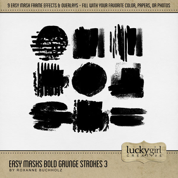 Easy Masks Bold Grunge Strokes 3 Digital Art - Digital Scrapbooking Kits