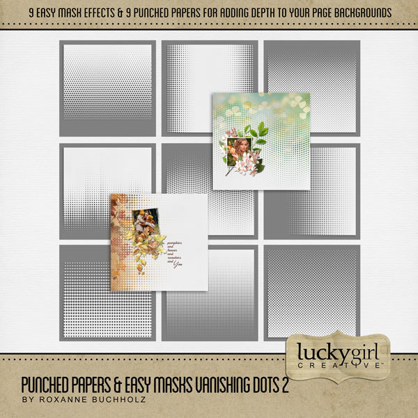 Punched Papers & Easy Masks Vanishing Dots 2 Digital Art - Digital Scrapbooking Kits