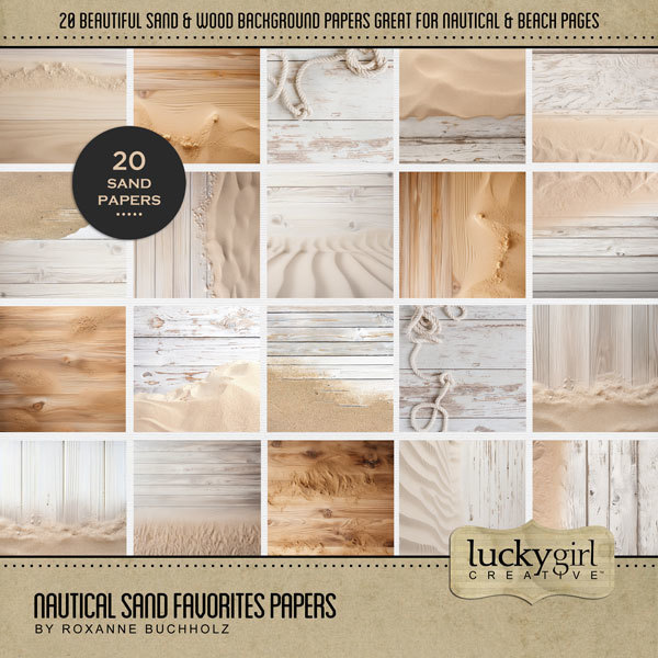 Nautical Sand Favorites Papers Digital Art - Digital Scrapbooking Kits