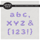 Back to School Scribbles Alpha - Purple