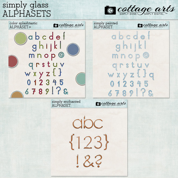 Simply Glass AlphaSets Digital Art - Digital Scrapbooking Kits