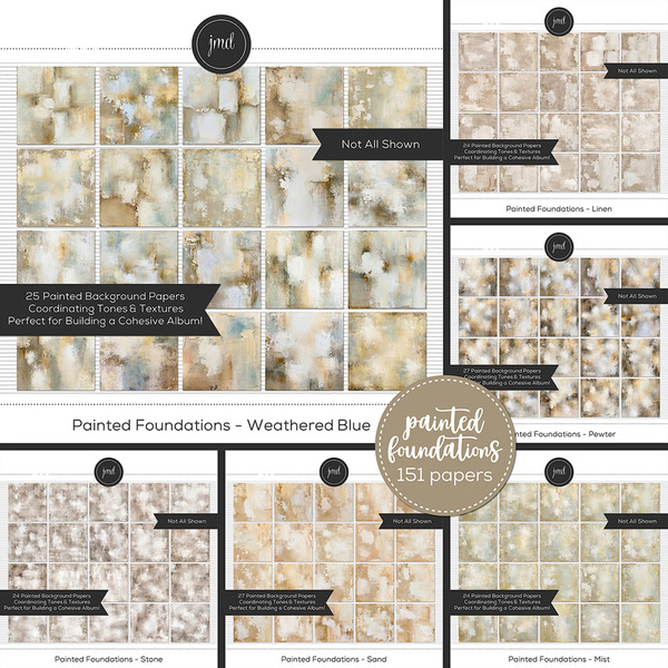 Painted Foundation Bundle Digital Art - Digital Scrapbooking Kits