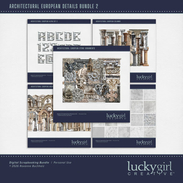 Architectural European Details Bundle 2 Digital Art - Digital Scrapbooking Kits