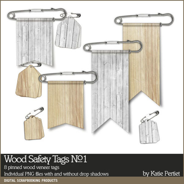 Wood Safety Tags 01 Digital Art - Digital Scrapbooking Kits