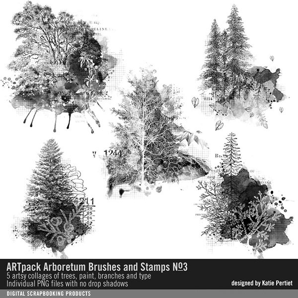 ARTpack Arboretum Brushes and Stamps 03 Digital Art - Digital Scrapbooking Kits