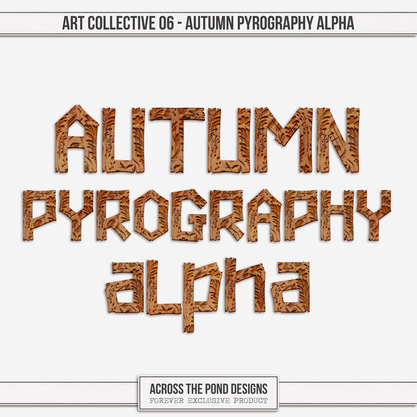 Art Collective 06 - Autumn Pyrography Alpha Digital Art - Digital Scrapbooking Kits